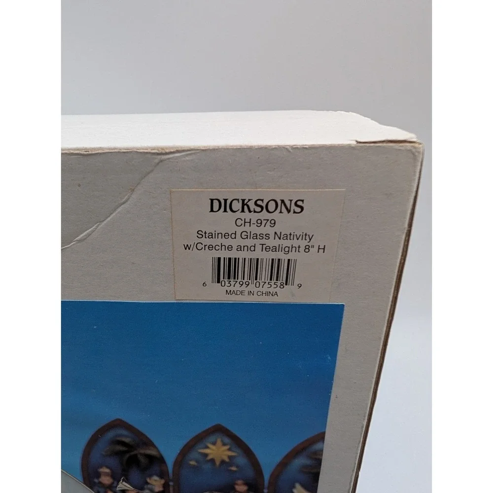 Dicksons Stained Glass Nativity‎ Creche Tealight Set 8 Inch